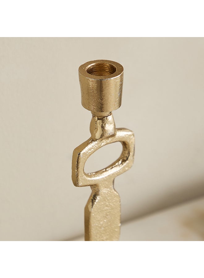 Home Box Modern Gold Aluminium Taper Candle Holder - Image 3